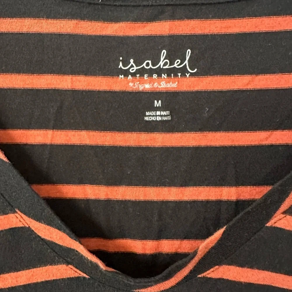 ISABEL Black Stripes Long Sleeves Maternity Medium Top BNWT